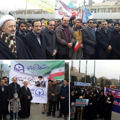 حضور مسوولین،اساتید،کارکنان ودانشجومعلمان دانشگاه فرهنگیان خراسان رضوی درراهپیمایی 22بهمن 3