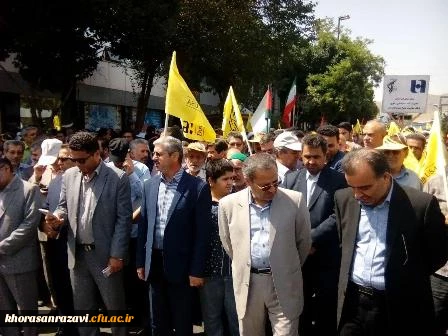 حضور رئیس دانشگاه فرهنگیان خراسان رضوی در راهپیمایی روز قدس