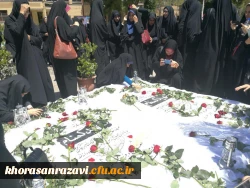 مزار شهدای دانشگاه فرهنگیان توسط دانشجومعلمان گلباران شد