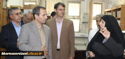 در جریان بازدید معاون پژوهشی و فناوری دانشگاه فرهنگیان
کتابخانه پردیس شهید بهشتی به عنوان یکی از کتابخانه های برتر دانشگاه فرهنگیان کشور معرفی شد
