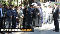 با حضور مسئولان دانشگاه فرهنگیان و شهرداری مشهد
مراسم ادای احترام به شهدای گمنام مدفون در پردیس شهید بهشتی برگزار شد 2