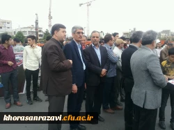 حضور پر شور دانشگاهیان دانشگاه فرهنگیان خراسان رضوی در راهپیمایی روز جهانی قدس