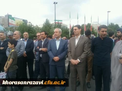 حضور پر شور دانشگاهیان دانشگاه فرهنگیان خراسان رضوی در راهپیمایی روز جهانی قدس
