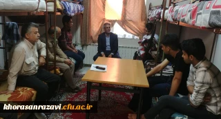 بازدید معاون توسعه منابع و امور دانشجویی دانشگاه فرهنگیان خراسان رضوی از سراهای دانشجویی پردیس شهید بهشتی