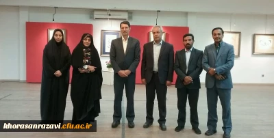 افتتاح نمایشگاه خوشنویسی عضو هیات علمی دانشگاه فرهنگیان خراسان رضوی با عنوان یک میم