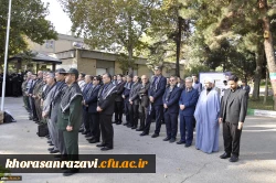 گزارش تصویری از صبحگاه مشترک در پردیس شهید بهشتی به مناسبت هفته دفاع مقدس