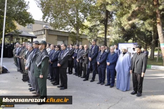 گزارش تصویری از صبحگاه مشترک در پردیس شهید بهشتی به مناسبت هفته دفاع مقدس