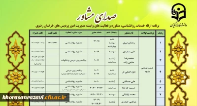 همزمان با دهه سرآمدی آموزش آغاز شد،

ارائه خدمات صدای مشاور در دانشگاه فرهنگیان خراسان رضوی