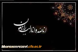 پیام تسلیت به استاد گرامی جناب آقای دکتر حاجی زاده 2
