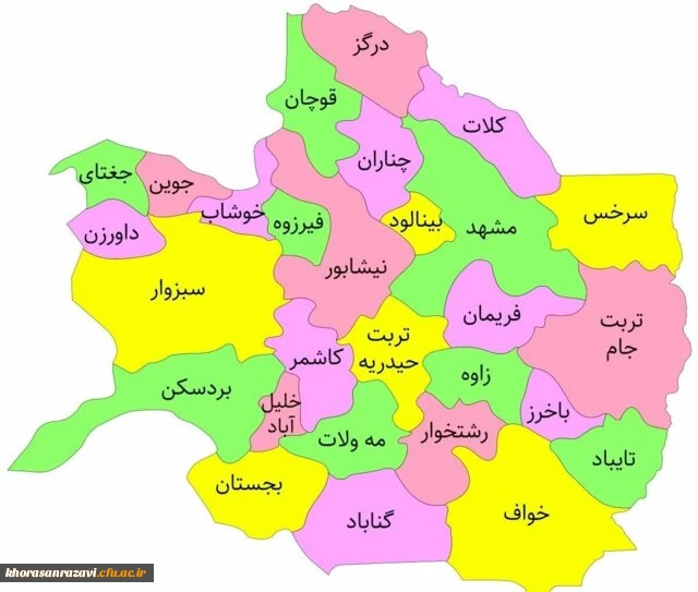 نقشه خراسان رضوی