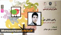 افتخار آفرینی دبیر کانون هلال احمر دانشجویی واحد شهید رجایی تربت حیدریه در جشنواره فن بیان و سخنوری هلال احمر کشور