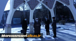 ادای احترام مشاور و نماینده وزیر آموزش و پرورش در امور دانشگاه فرهنگیان به شهدای گمنام پردیس شهید بهشتی دانشگاه فرهنگیان خراسان رضوی