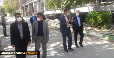 بازدید معاون پژوهشی و فناوری دانشگاه فرهنگیان از ساختمان در حال احداث بنیاد پژوهشی دانشگاه فرهنگیان استان خراسان رضوی