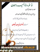 عرض تسلیت به همکار ارجمند سرکار خانم دکتر بزمی 2