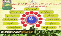 اینفوگرافی پروزه های آماده برای افتتاح دانشگاه فرهنگیان استان خراسان رضوی در دهه مبارک فجر