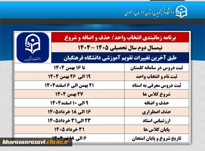 آخرین تغییرات تقویم آموزشی نیمسال دوم سال تحصیلی ۱۴۰۵-۱۴۰۴ دانشگاه فرهنگیان اعلام شد 